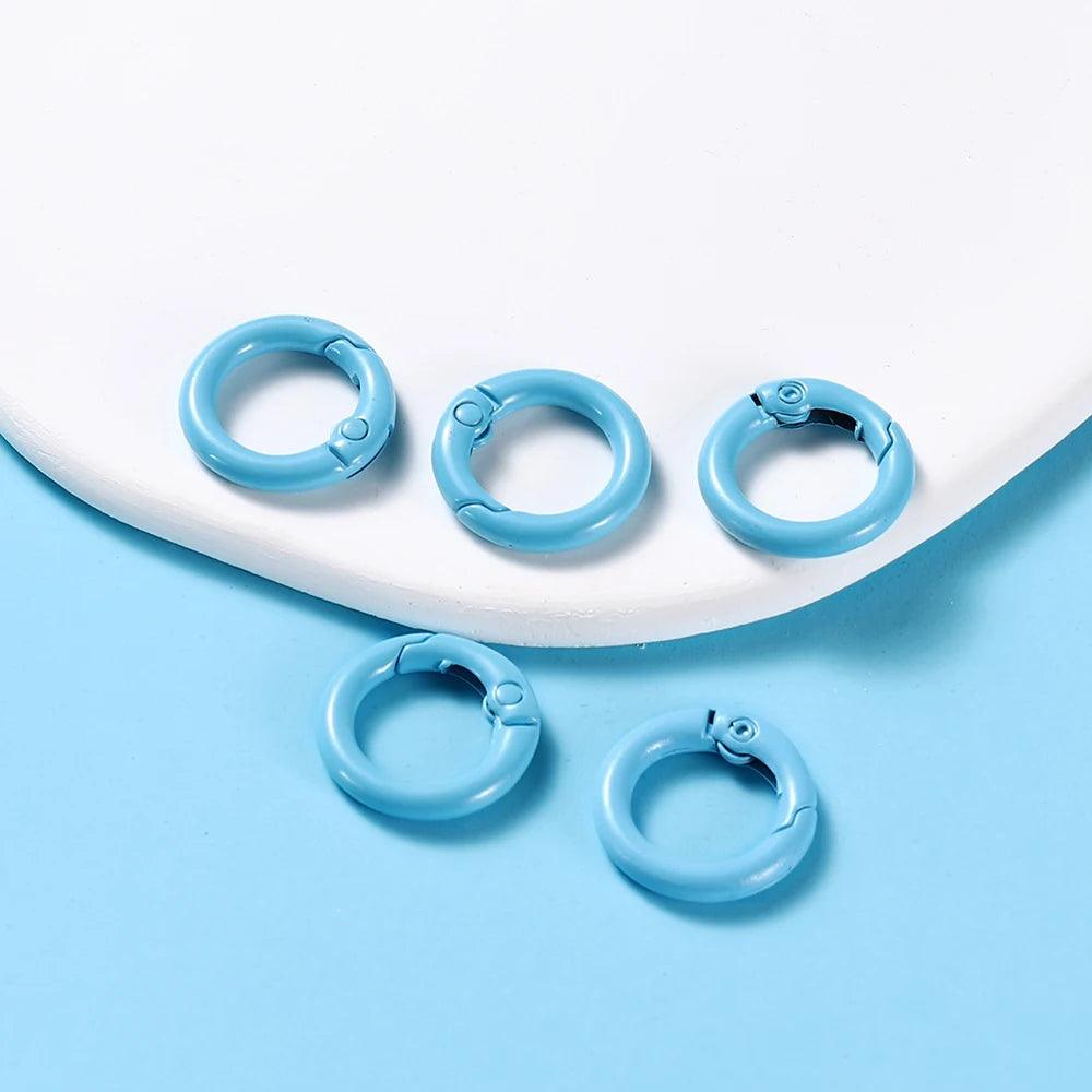 5Pcs/Lot 21 Colors Metal O Ring Spring Clasp Openable Round Carabiner Keychain Clips Hook Dog Chain DIY Jewelry Buckle Connector