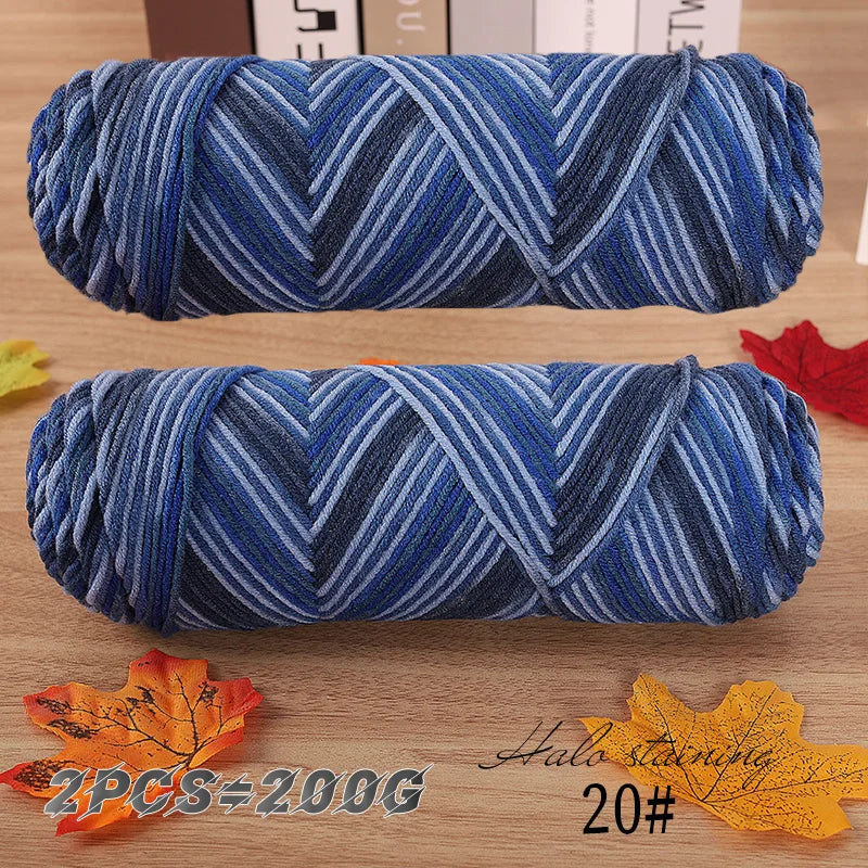 Colorful 5 Strand Dyed Milk Cotton Baby Sweater Yarn for Handmade DIY Woven Scarves and Crochet Projects