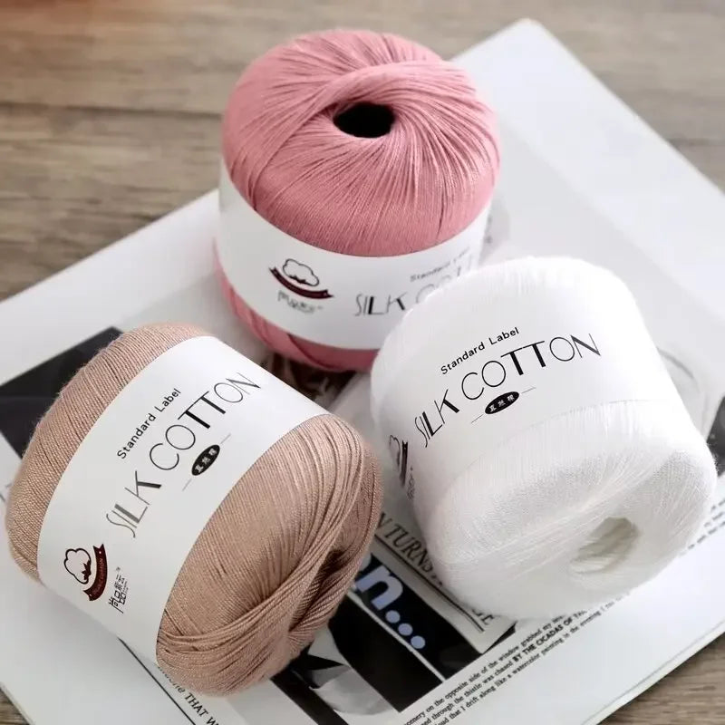 Hot Silk Lace Cotton Milk Crochet Yarn Baby Hand-Knitted Warm Soft Knitting Thread for Hand Knitting Supplies Cross Stitch