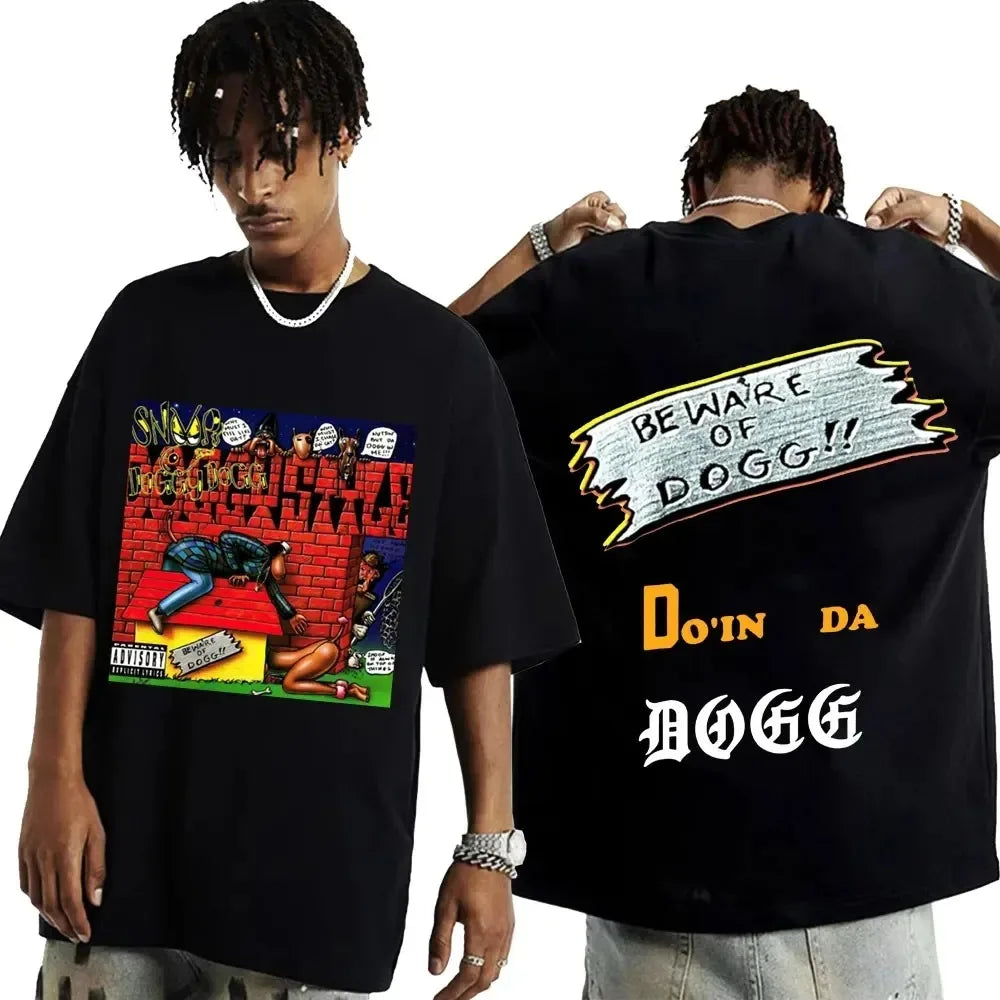Snoop Dogg Graphic T Shirt for Men Hip Hop Fashion Oversized Streetwear Summer Style