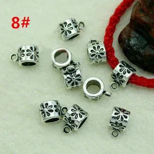 30Pcs Antique Tibetan Silver Connector Bail Tube Beads Spacer Bead Hanger For Jewelry Making Fit European Charm Bracelet Pendant