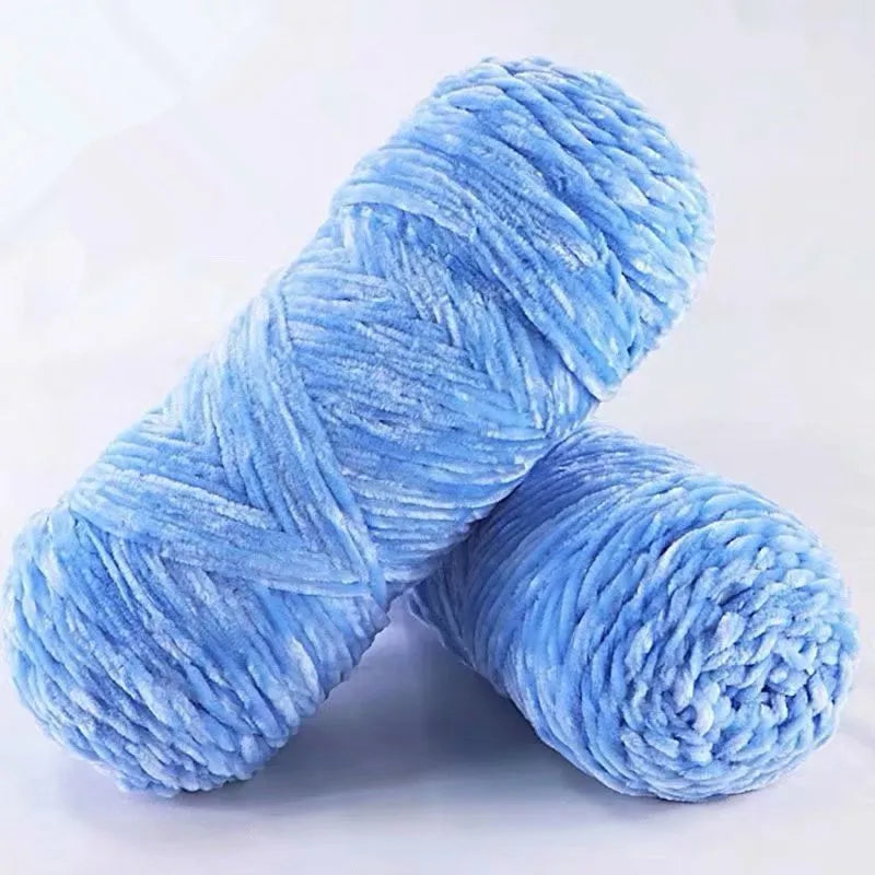 DIY Soft Chenille Yarn for Knitting and Crochet 100g 130M Polyester Velvet Amigurumi Dolphin Baby Plush