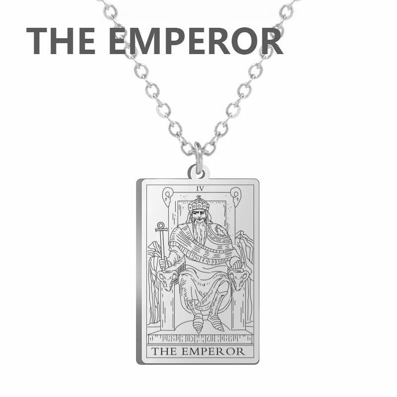 Stainless steel Cassic Tarot Pendant Necklace Major Cigano fortune Telling Necklace Star/Moon/Death Symbol Pendant Accessory