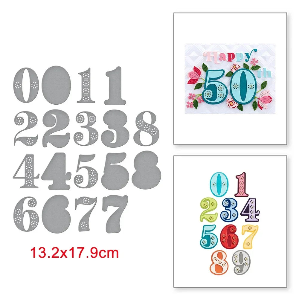 Sports Baseball Jersey Numbers Metal Cutting Dies Stitched ABCs Alphabet Die Stamp Set for Scrapbooking and Card Making
