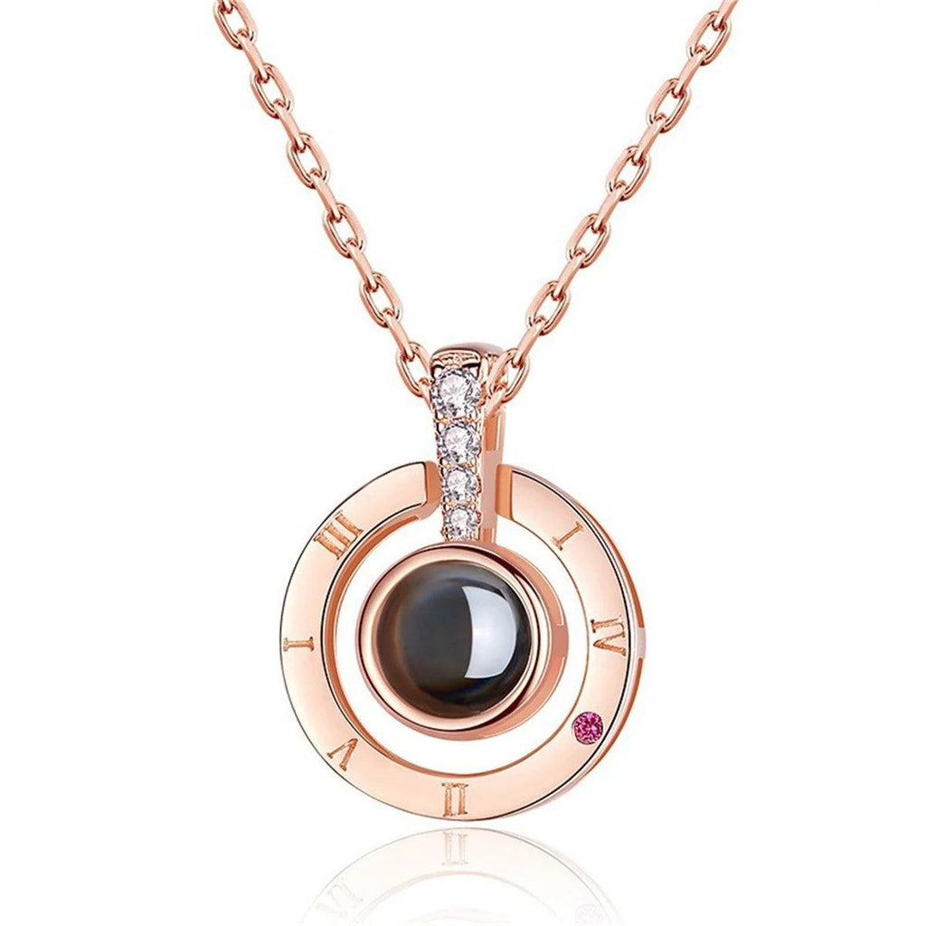 Projection Necklace 100 Languages I Love You Pendant Necklaces For Lover Girlfriend 2024 Creative Couple Romantic Jewelry Gifts