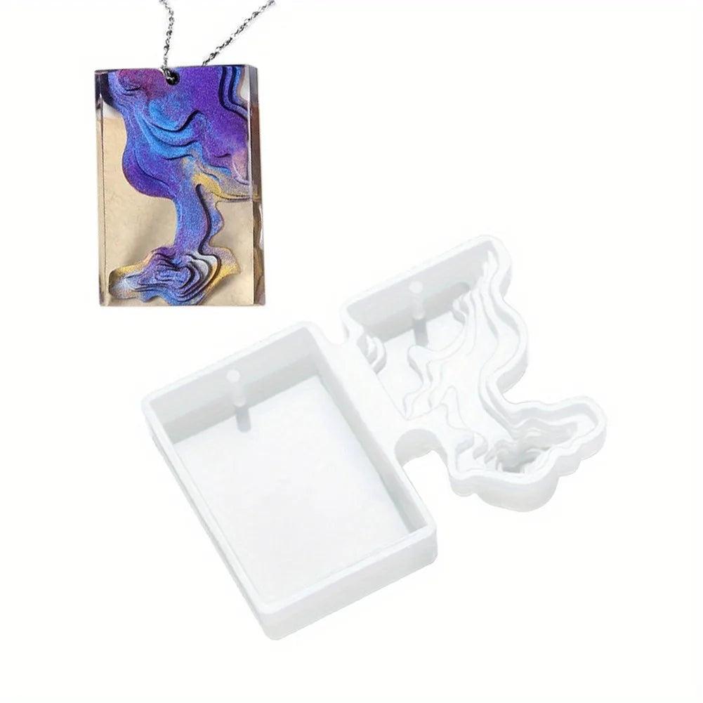 Marine Style Island Sea Wave Silicone Pendant Casting Mold DIY Keychain Jewelry Casting Epoxy Resin Mold For Jewelry Making