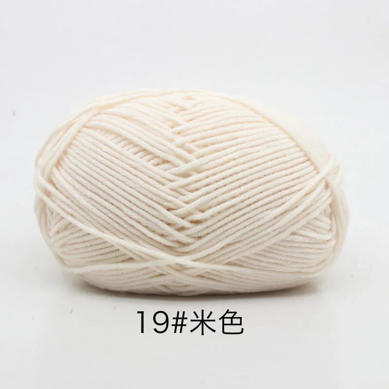 4ply Milk Cotton Knitting Yarn Set for Crochet Crafts and DIY Projects