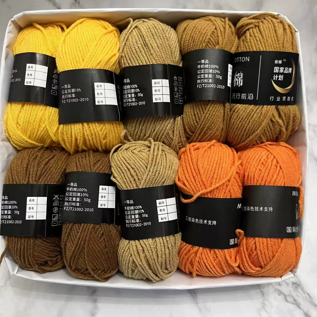 10 Balls Milk Cotton Yarn 500g Knitting and Crochet Wool Cotton Yarn DIY Craft Pack