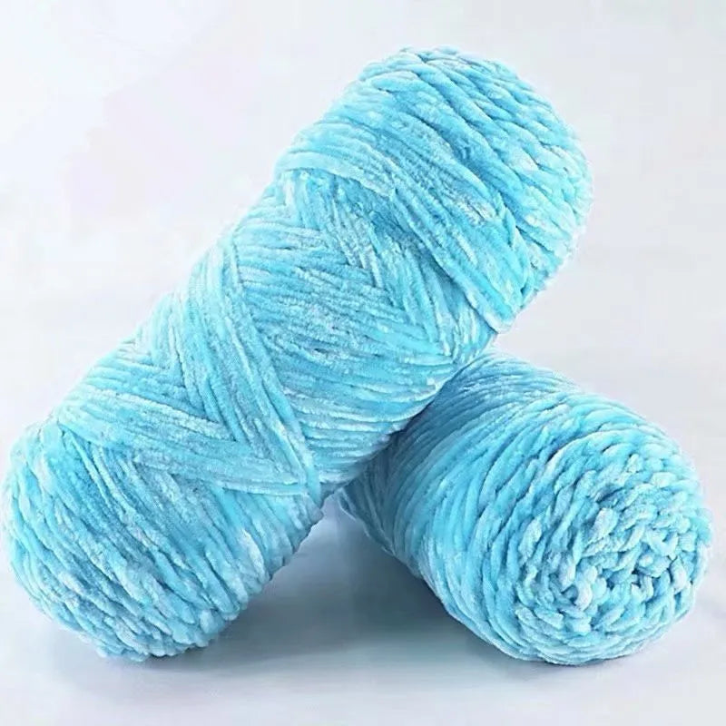 DIY Soft Chenille Yarn for Knitting and Crochet 100g 130M Polyester Velvet Amigurumi Dolphin Baby Plush