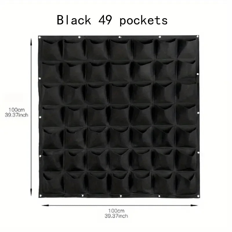 Felt bags suitable for plant planting, vertical wall hanging, balcony greening, flower growth and square multi-mouth felt bags