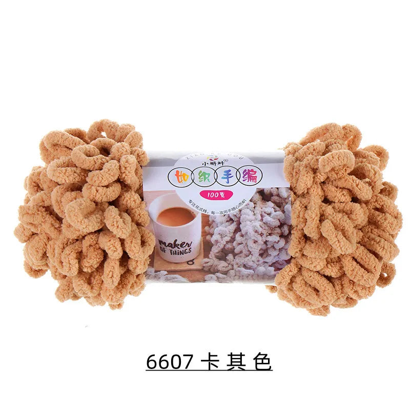 100g 100% Polyester Finger Loops Yarn for Hand-woven DIY Knitting and Crocheting Projects