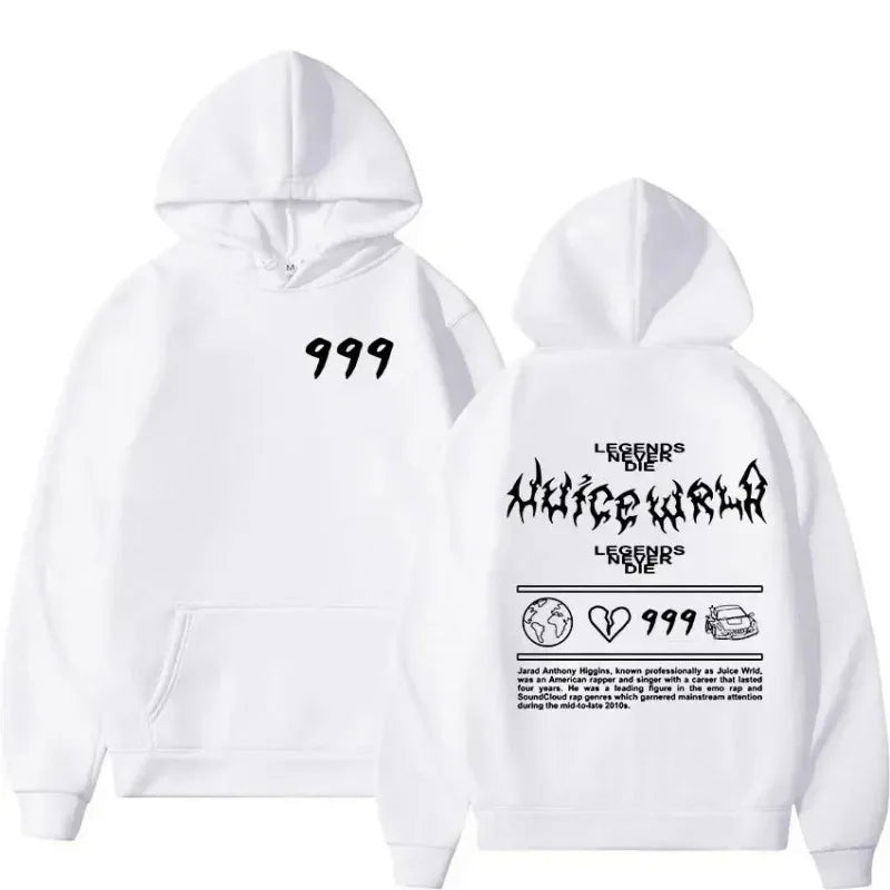 Juice WRLD Hoodies Men Women Hooded Sweatshirts Fashion Hip Hop Casual Pullovers Autumn Boys Girls Black Streetwear Juicewrld