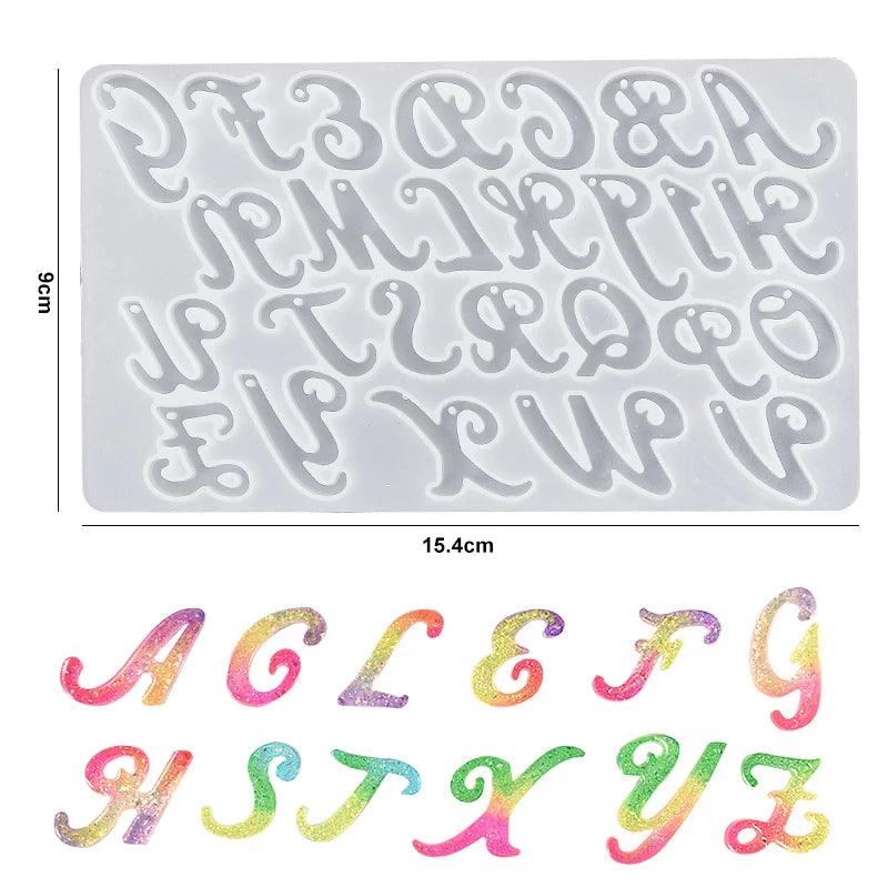 Alphabet Resin Silicone Mold Alphabet Crafts Casting Mold Letter Number Molds for DIY Keychain Earring Jewelry Pendant Making
