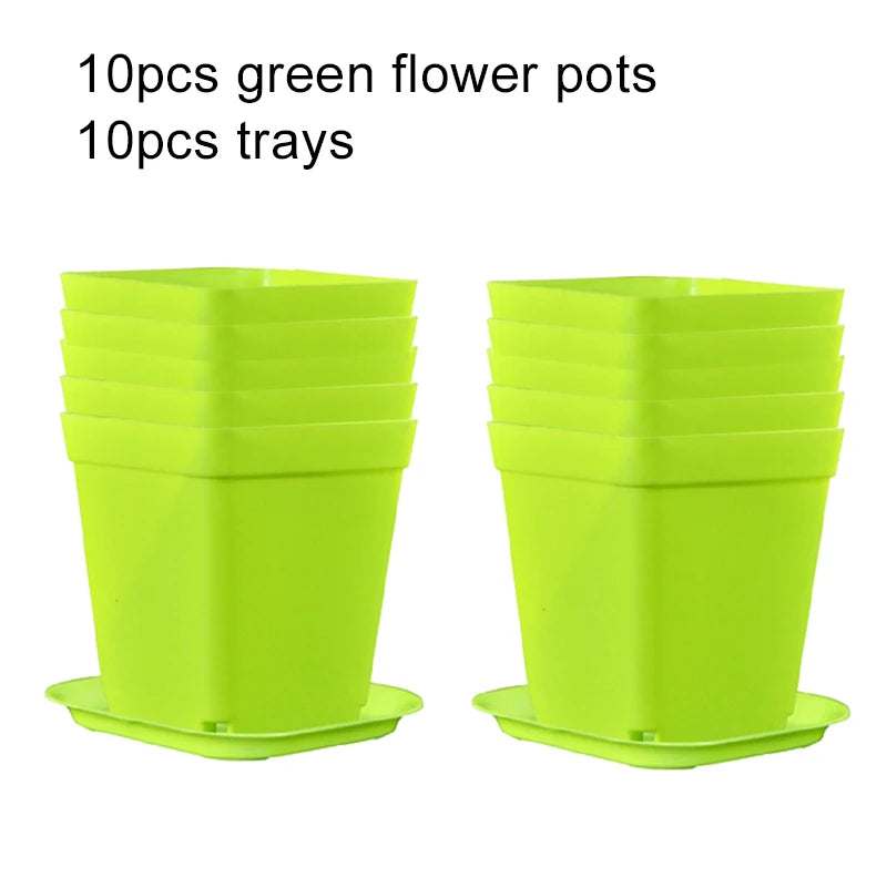 Flower Pot Set Plastic Color Breathable Mini Gardening Plant Tools Household Balcony Desktop Greenery Succulent Flowerpot TMZ
