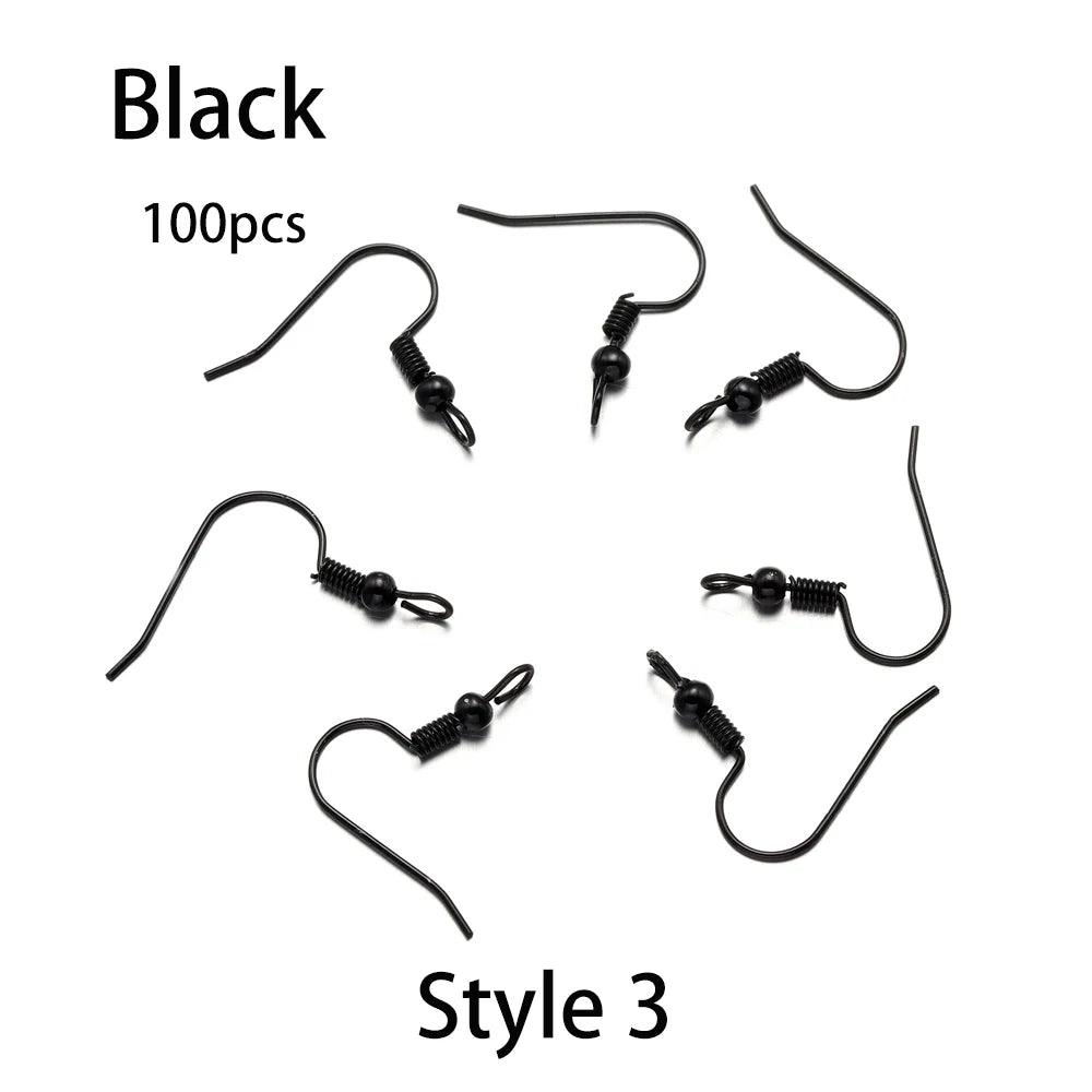20-100pcs French Earrings Clasps Hooks Fittings DIY Jewelry Making Iron Hook Earwire Earring Findings Supplies