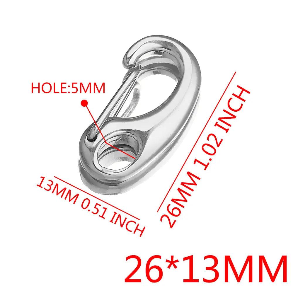 3Pcs Stainless Steel D-shaped Lobster Clasp Snap Hook Keychain Connectors Parts for Bracelet Necklace Chain DIY Jewelry Making