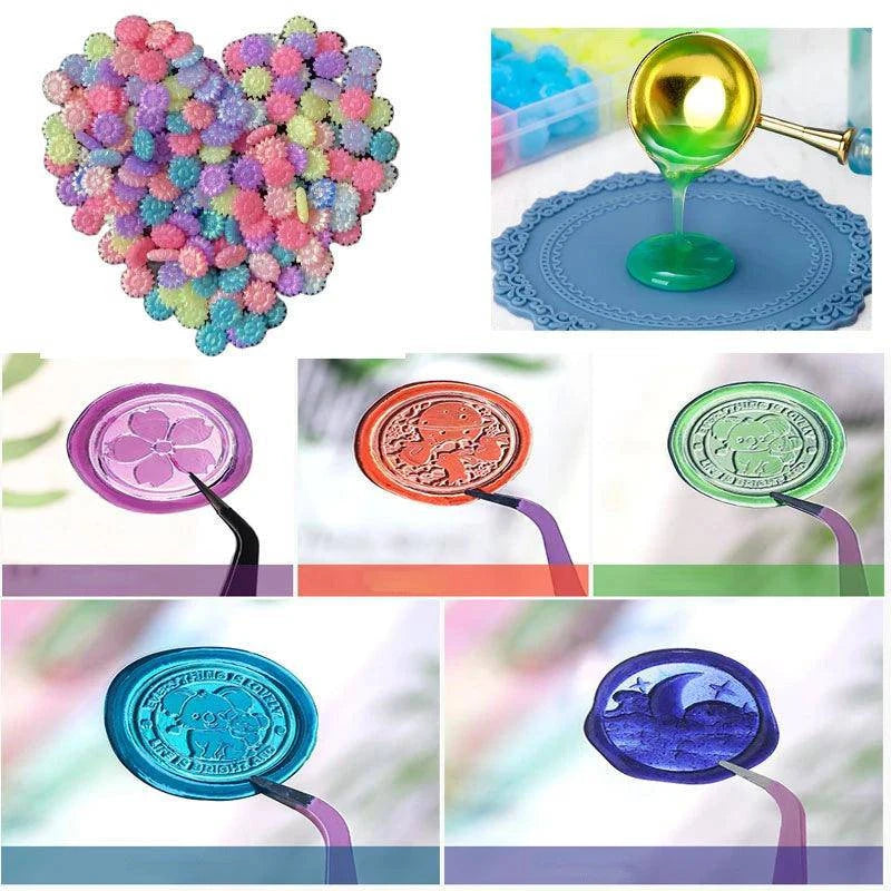 27g Sunflower Translucent Sealing Wax Grains Wax Making Material DIY Wedding Birthday Party Invitation Stationery Supplies - Winord