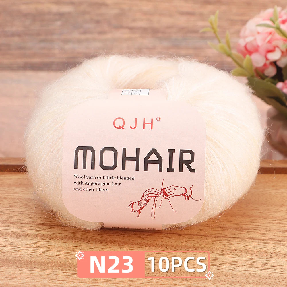 Soft Mohair Crochet Yarn Set 10 Pcs For DIY Knitting