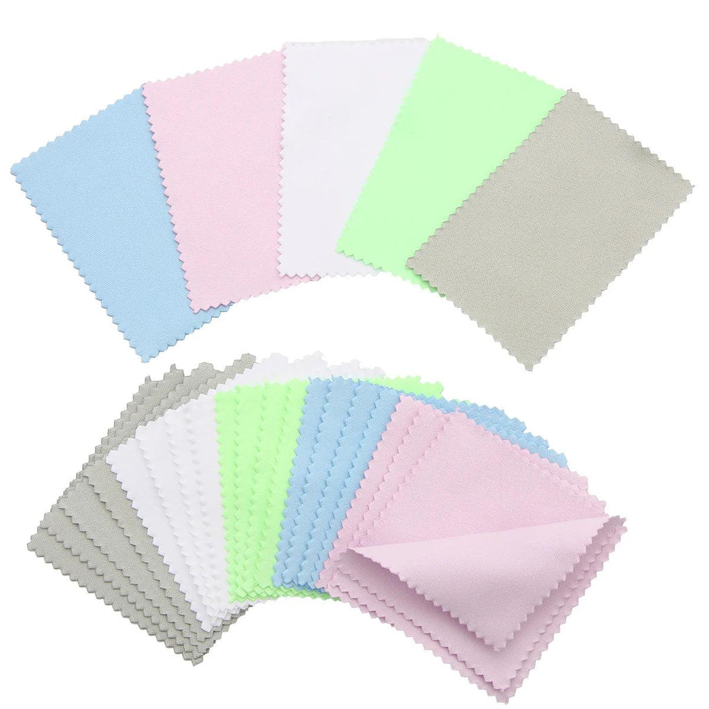 About 40-60Pcs6x8cm Jewelry Maintenance, Cleaning, Silver Wiping Cloth, Double-Sided Velvet Wiping Silver Polishing Cloth