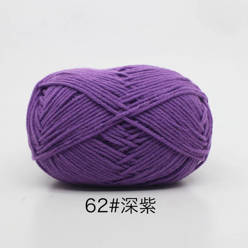 4ply Milk Cotton Knitting Yarn Set for Crochet Crafts and DIY Projects