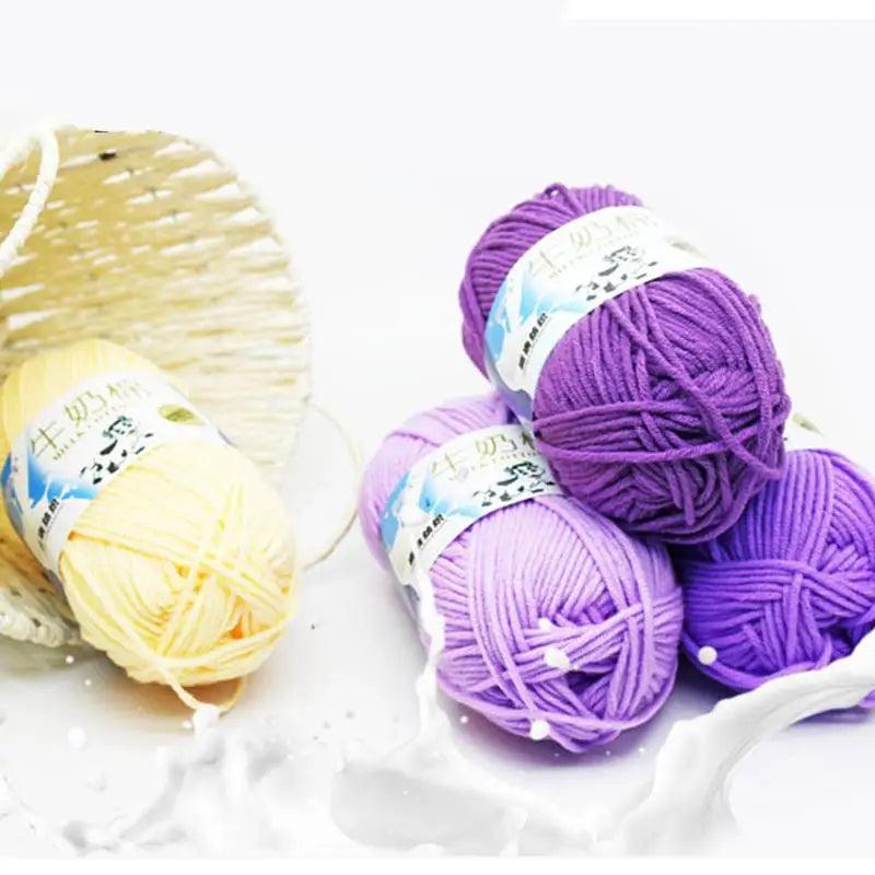 50g Soft Milk Cotton Knitting Yarn Anti-Pilling High Quality Knitting 5ply Cotton Yarn For Crochet Scarf Sweater Hat Doll Craft