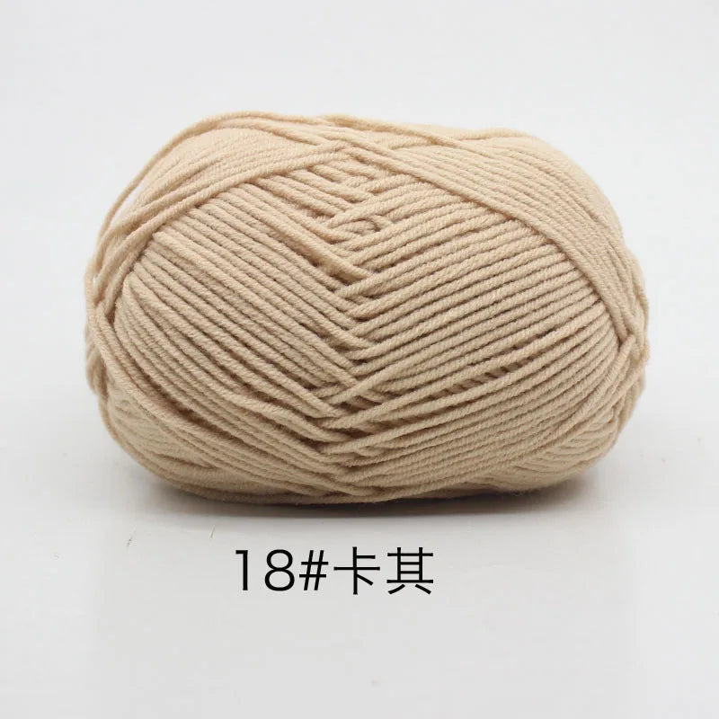 4ply Milk Cotton Knitting Yarn Set for Crochet Crafts and DIY Projects