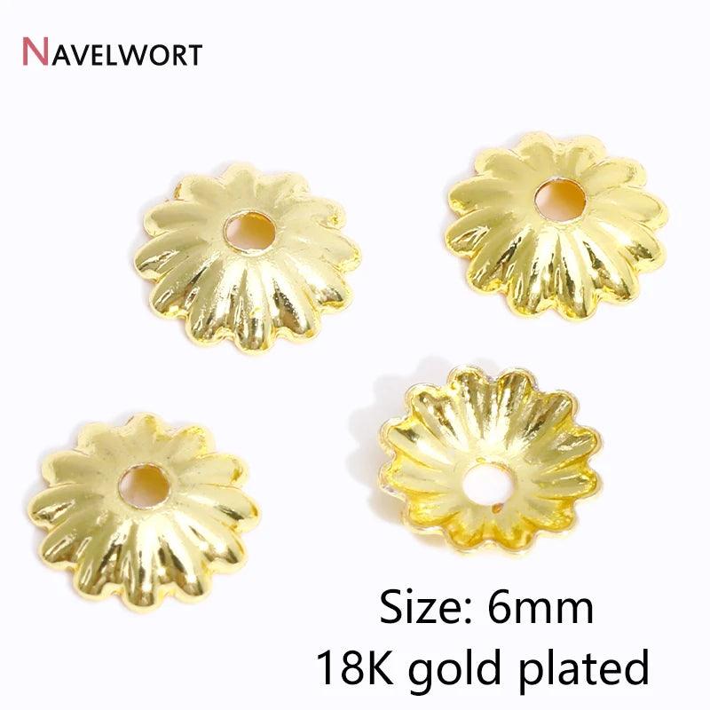 14K/18K Gold Plated Brass Bead Caps,Caps For Beads,Flower Bead Caps For Jewelry Making,Caps For Bracelet,Accessories For Jewelry