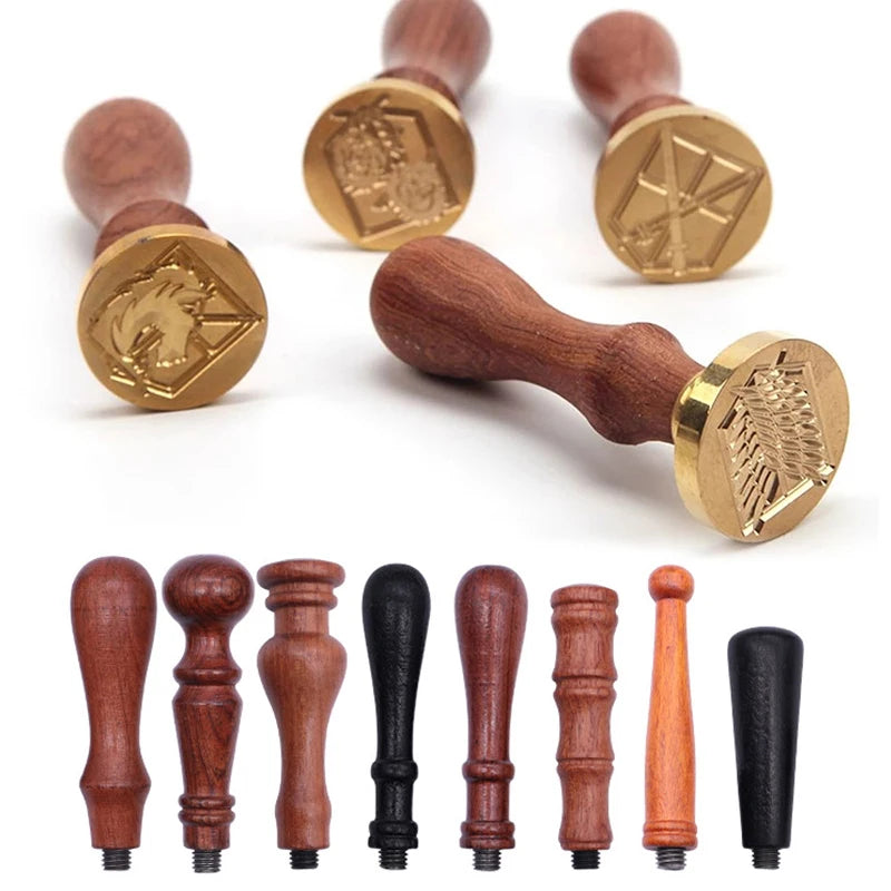 Retro Wooden Handle for Wax Sealing Stamp Antique Wood Fire Paint Seal Handle Wedding Invitations DIY Wax Seal Stamp Accessories