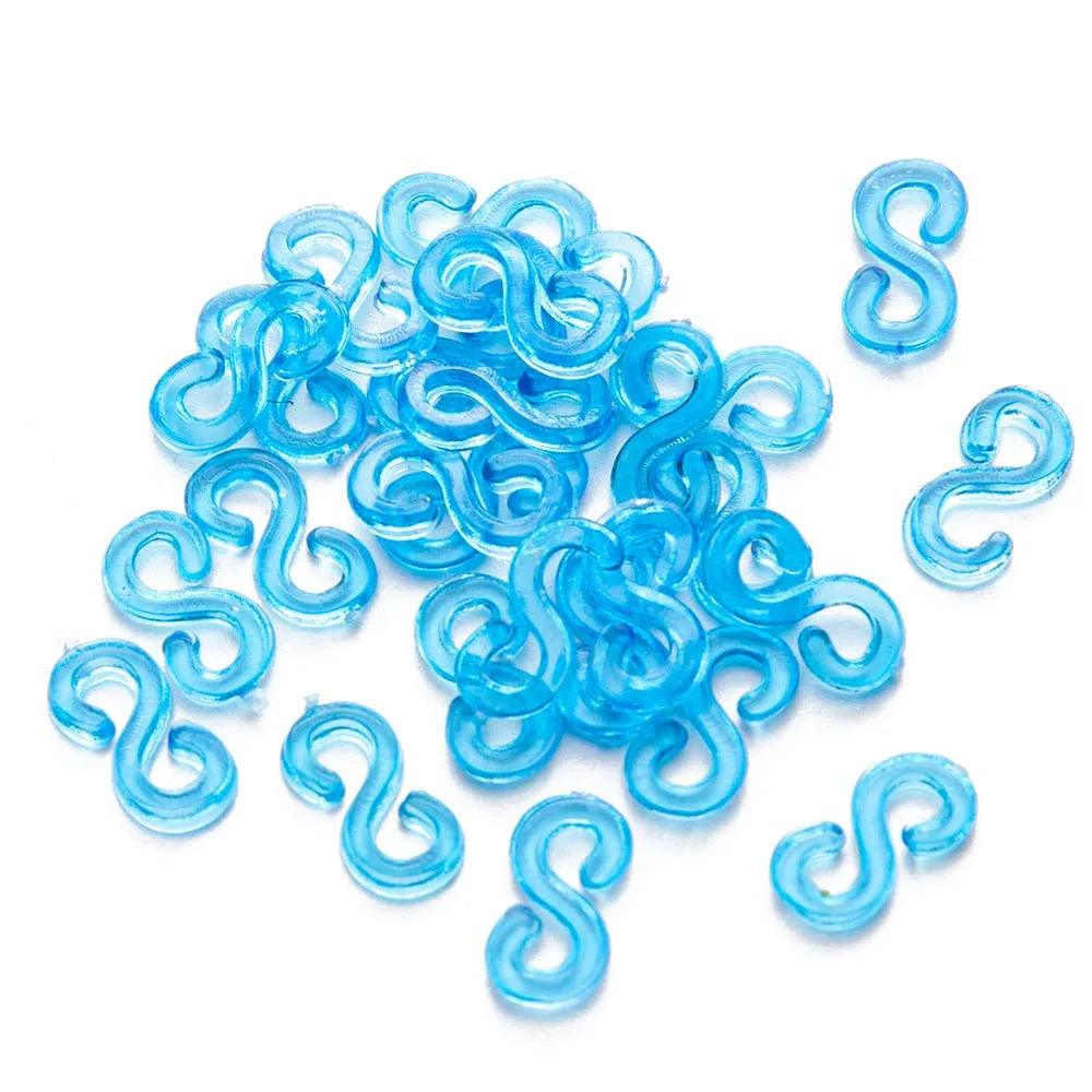 500pcs S Clips Hook Plastic Connectors Refills for DIY Charm Loom Rubber Band Bracelet Jewelry Making Supplies Accessories Gift