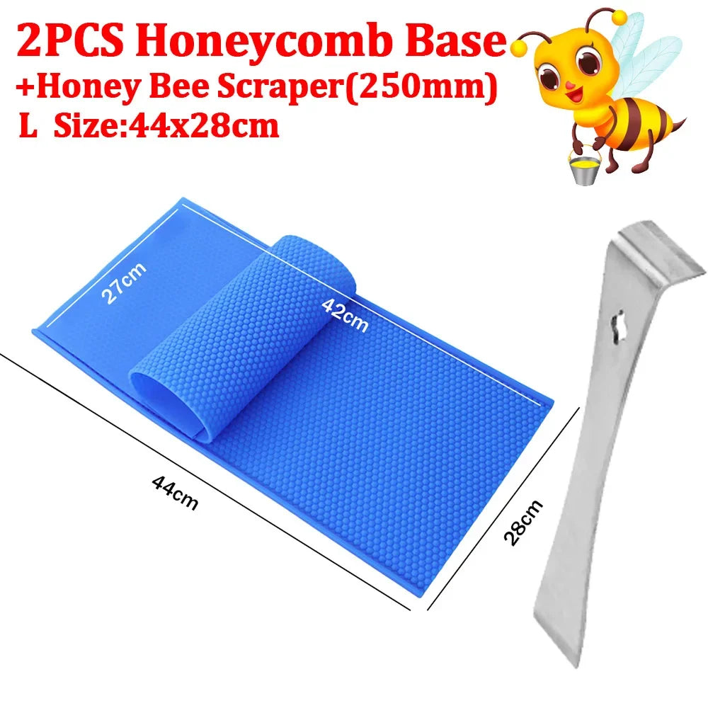 3pcs Beeswax Press Sheet Mold Soft PVC Honeycomb Base Foundation Mould Beehive Shovel Beekeeping Beeware Beeswax Making Tools