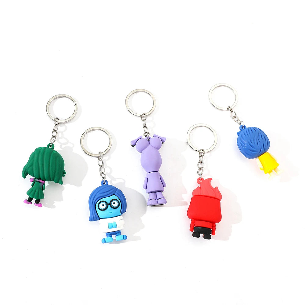 Disney Cartoon Anime Inside Out Figure Pendant Keychain for Women Men Cartoon Backpack Accessories Gifts