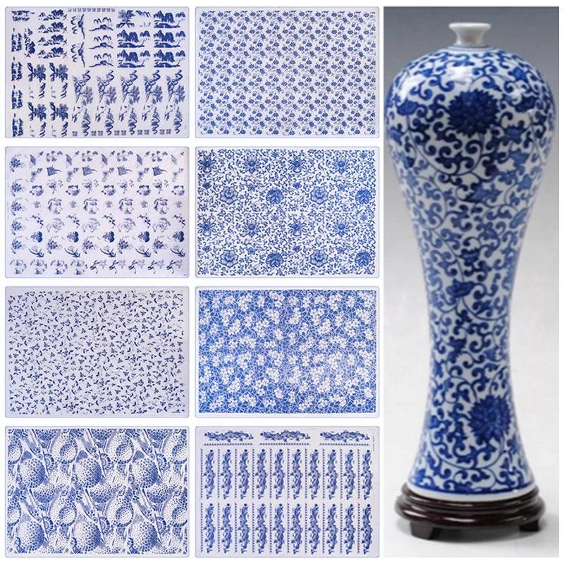1PC Pottery Ceramic Glaze Clay Transfer Paper Glaze Underglaze Colored Flower Paper High Temperature DIY Decal Paper Sticker