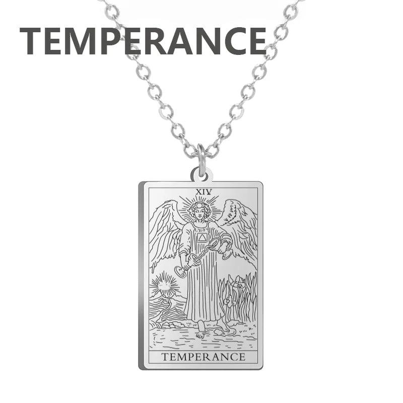 Stainless steel Cassic Tarot Pendant Necklace Major Cigano fortune Telling Necklace Star/Moon/Death Symbol Pendant Accessory