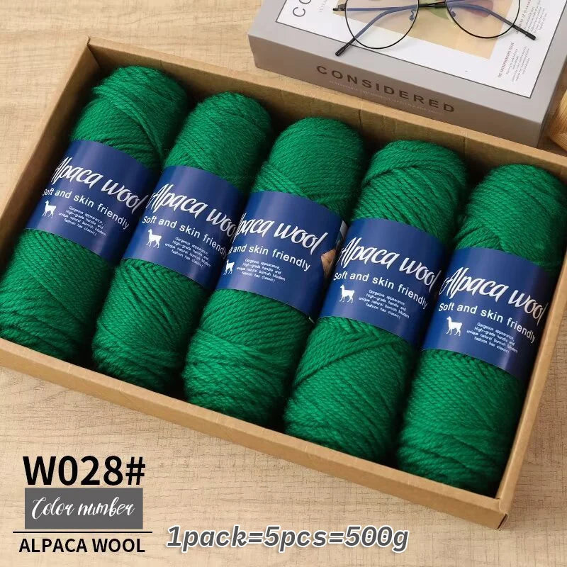 500g Coarse Alpaca Wool Yarn for Hand Woven Sweaters Jackets Scarves and Hats