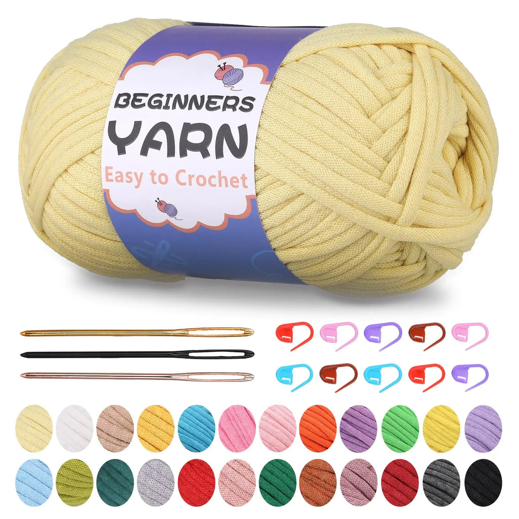 Fenrry 200g Crochet Yarn for Beginners with Stitch Markers