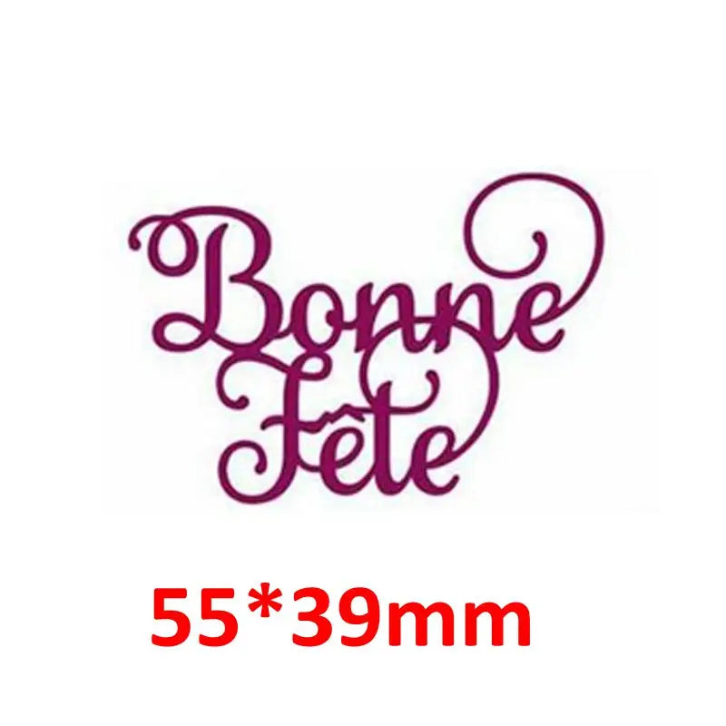 Cursive French Warm Wishes Merci Beaucoup Words Metal Cutting Dies Mould Knife DIY Scrapbooking Greeting Card Making Template