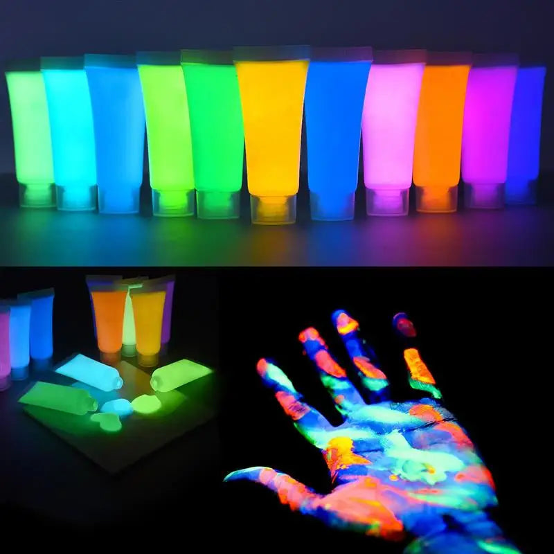 15g/Tube Fluorescent Pigment Luminous Paint Epoxy Resin Pigment Glow In Dark Acrylic Paints Halloween DIY Party Resin Supplies