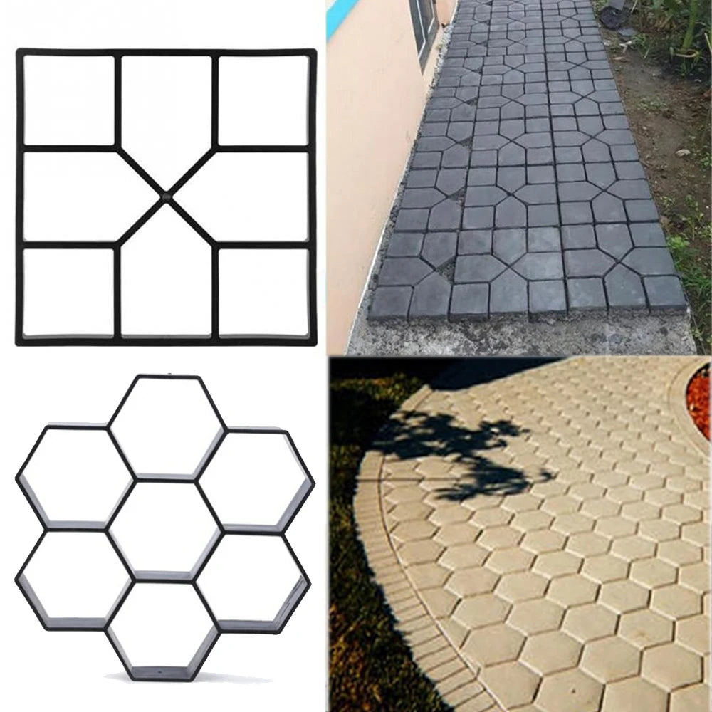 Reusable Garden Path Maker Mold DIY Garden Mold Manually Paving Cement Brick Stone Road Concrete Molds Walk Way Cement Molds
