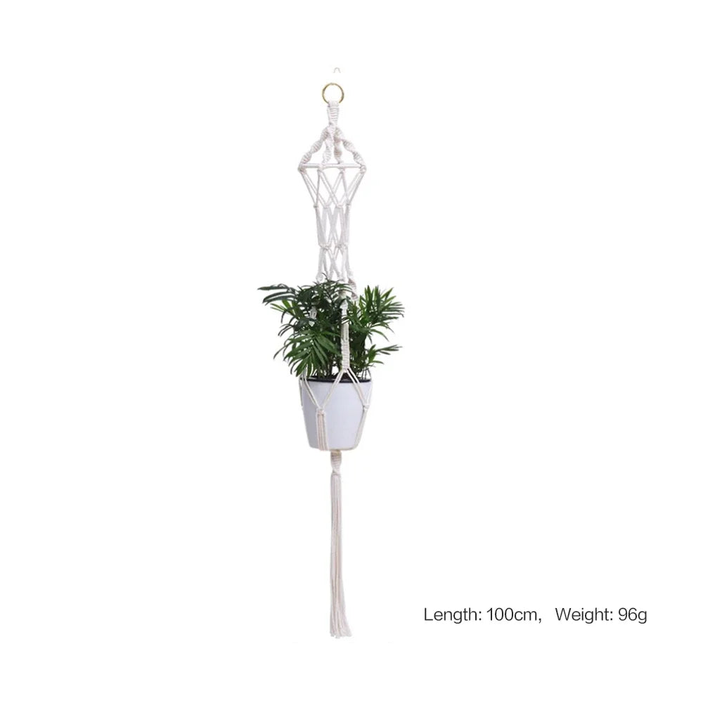 Hanging Plant Handmade Macrame Plant Hanger Flower Pot Planter Hanger Wall Decor Courtyard Garden Hanging Planter Hanging Basket