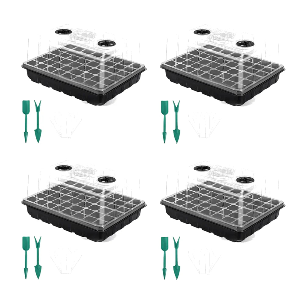 24/48 Holes Seed Starter Trays Vegetable Seedling Pots Seedling Tray with Humidity Dome Seed Germination Plant Pots Grow Box
