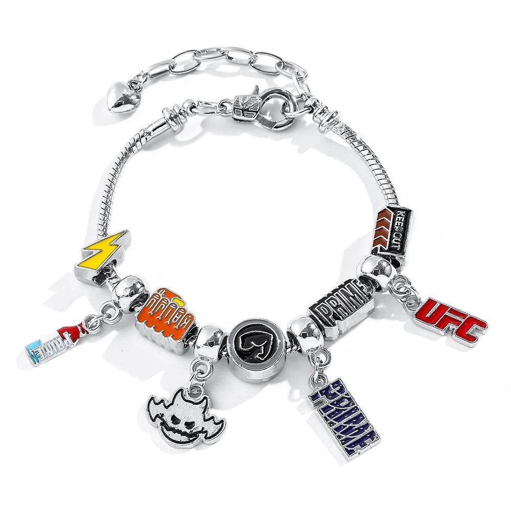 UFC Fighting Prime Drink Beads Bracelet UFC Prime Enamel Letter Pendant Hand Chain for Men Women Fashion Personality Accessories