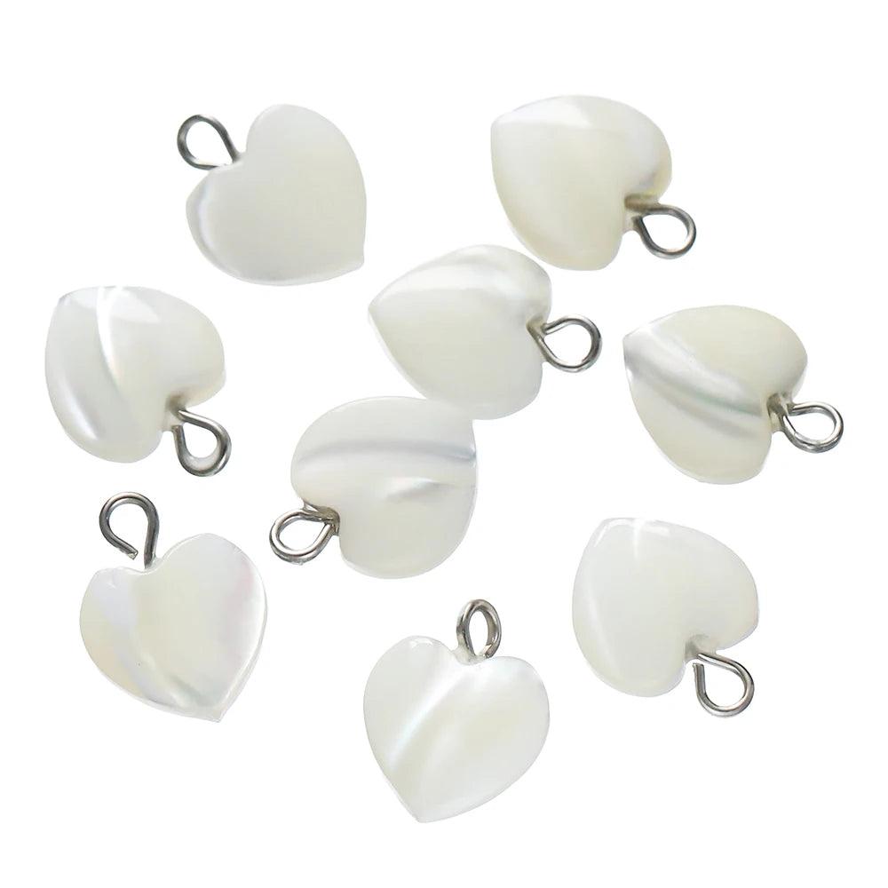 5pcs/Lot Natural Shells Pendants Heart Shape Charms Pendant for Necklace Earrings Keychain Charm DIY Jewelry Making Supplies
