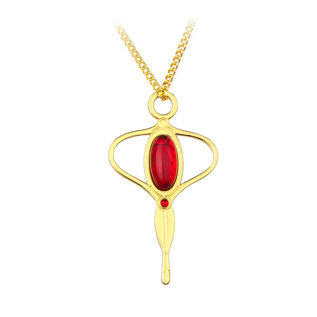 Anime Puella Magi Madoka Magica Necklace Kyoko's Soul Gem Pendant Necklace for Women Men Cosplay Jewelry Gift