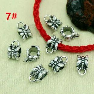 30Pcs Antique Tibetan Silver Connector Bail Tube Beads Spacer Bead Hanger For Jewelry Making Fit European Charm Bracelet Pendant