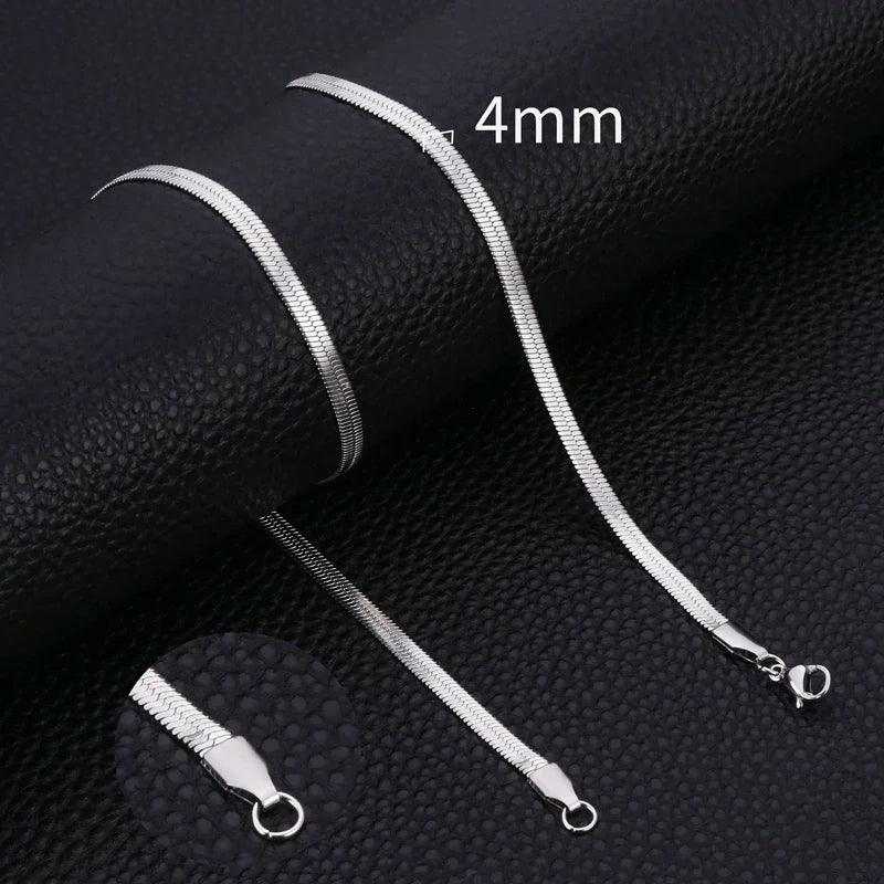 HIYEE Stainless Steel Snake Necklace for Women Jewelry Gift Blade Chain Gold Plated Waterproof Trendy DIY Pendant Accessories
