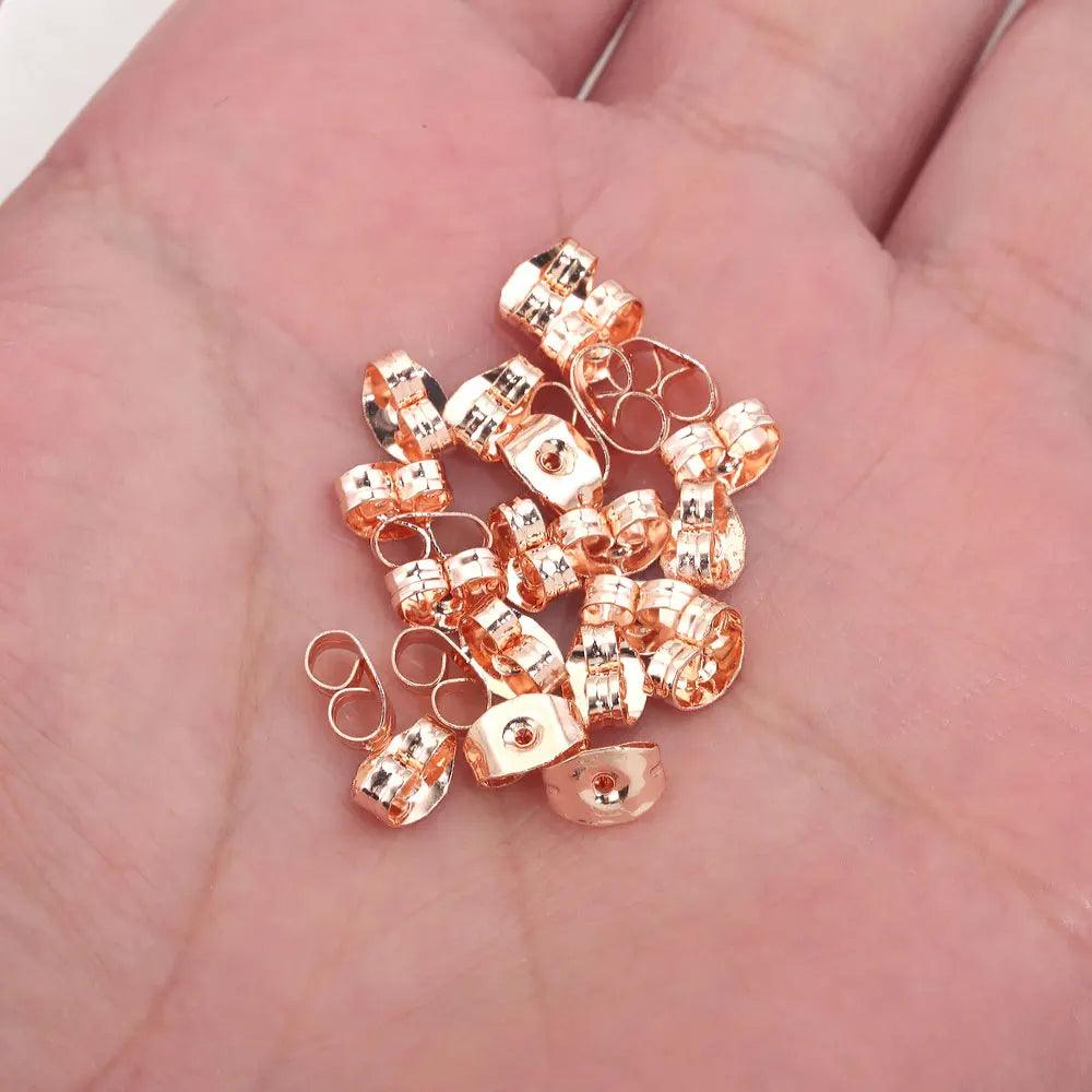 100pcs Butterfly Shape Earring Backs Hypoallergenic Secure Ear Locking Stainless Steel Earring Cap for Stud Earrings Ear Nut