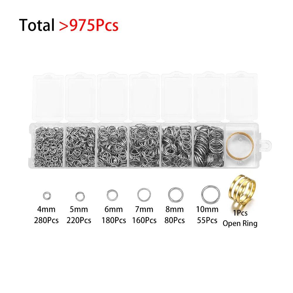 1Box Jewelry Making Kits Lobster Clasp Open Jump Rings End Crimps Beads Box Sets Handmade Bracelet Necklace Findings Supplies