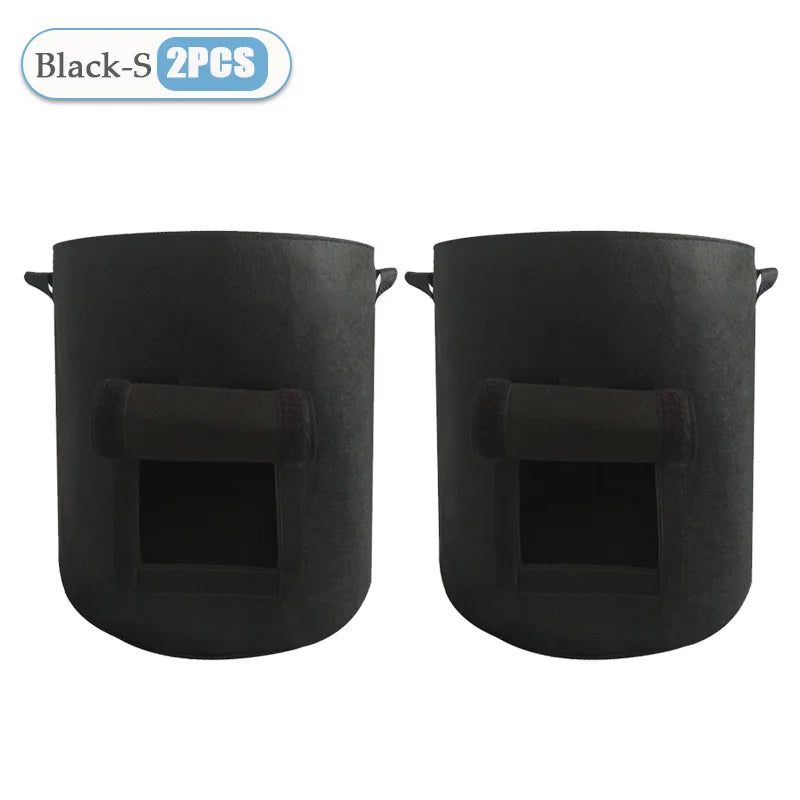 1-8PCS 5/10Gallon Felt Potato Planting Bag Large Diameter Vegetable Plant Seedling Bag Non-Woven Felt Potato Growing Bucket