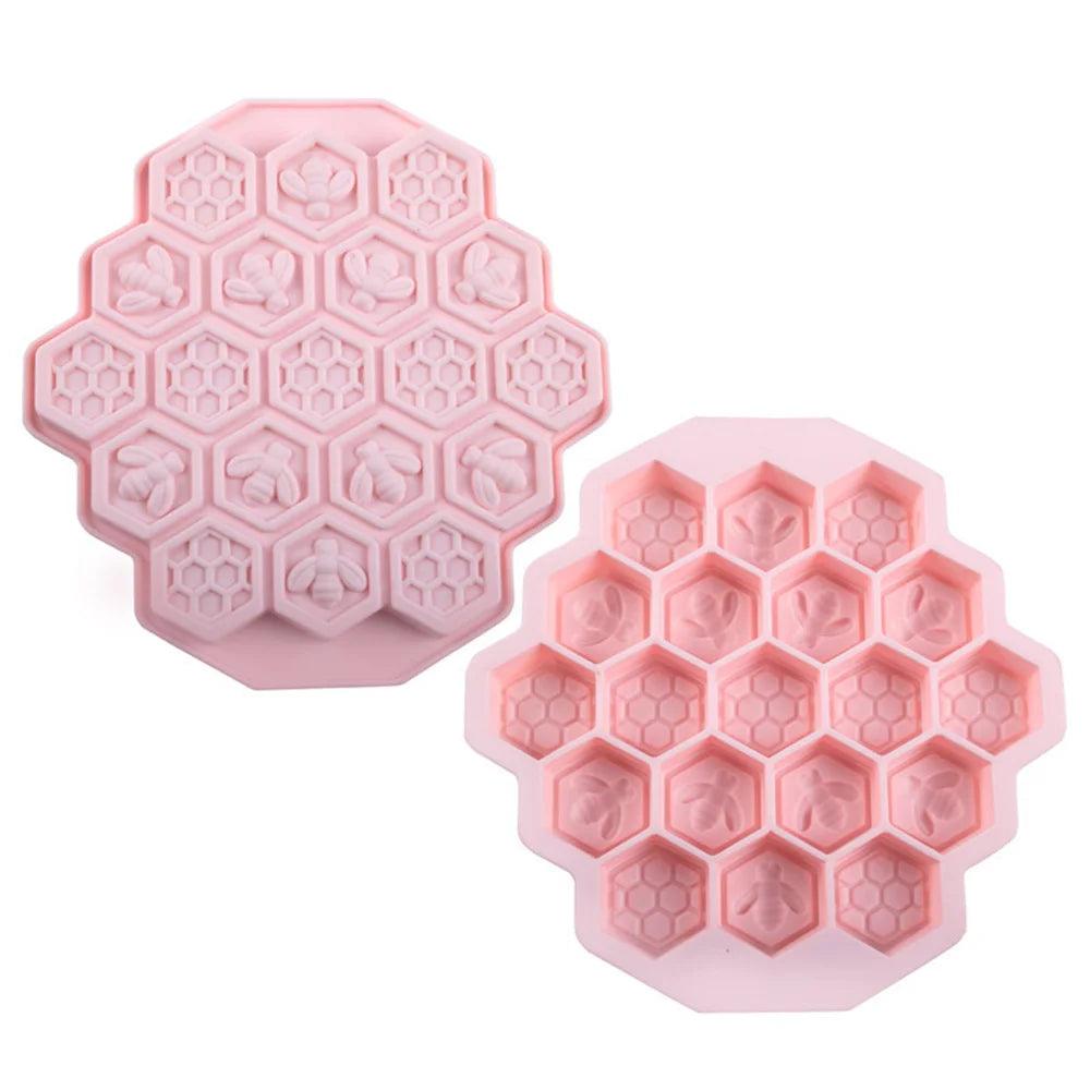 19 Mobile Bee Honeycomb Silicone Soap Mold DIY Bee Honeycomb Cake Chocolate Decoration Tools Beeswax Candle Mold