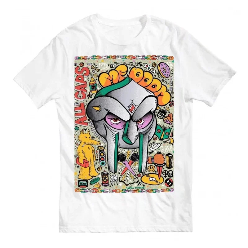 MF DOOM Rapper Graphic T Shirt Unisex Hip Hop Fashion Casual Short Sleeve Oversized Tee